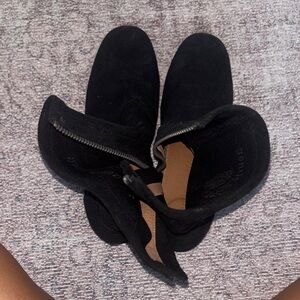 Gentle Souls Black Suede Ankle Booties